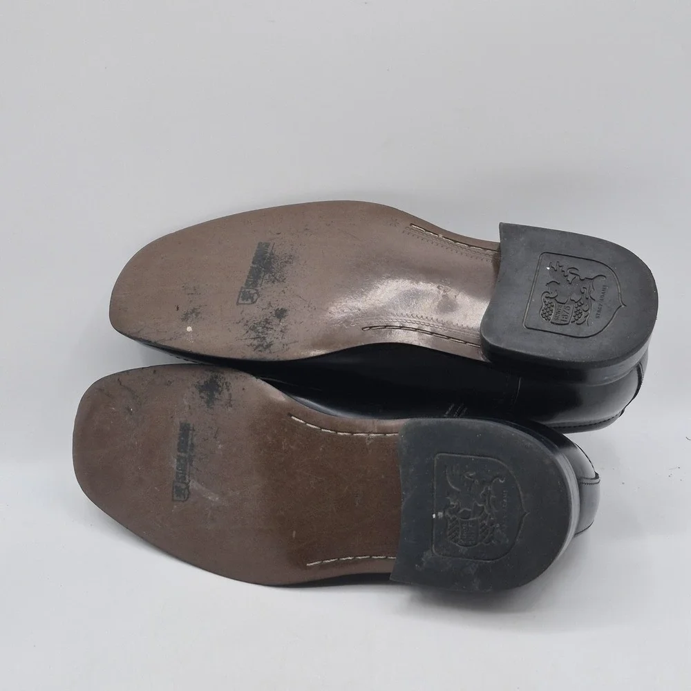 Stacy Adams Shoes Mens Size 8.5W Black Slip-On Loafer Dress Square Toe 20113-001